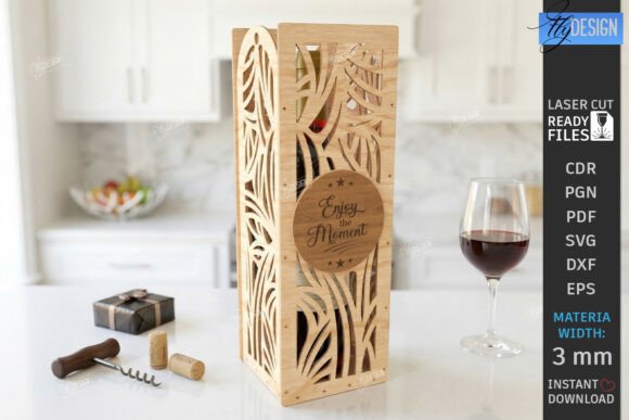 3D Wine Bottle Gift Box Laser Cut CNC: A Modern Design Asset for Branding