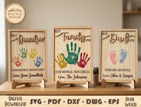Best Family Handprint Frame SVG for Father’s Day Creations