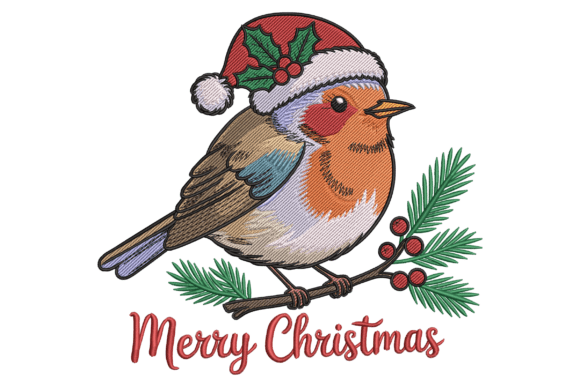 Bird with Santa Hat: A Christmas Graphic Design Asset for Polished Publishing
