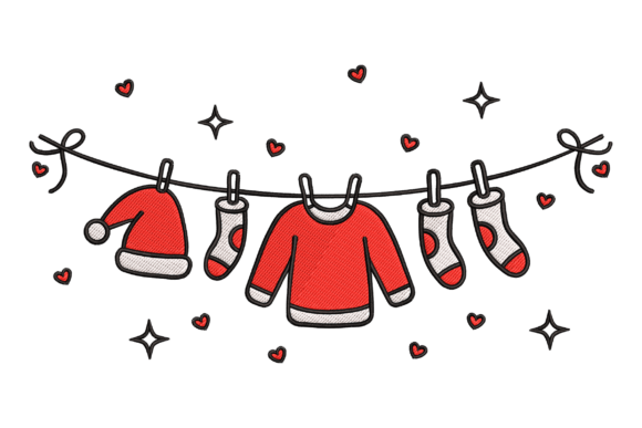 Christmas Clothesline: A Festive Graphic Design Asset for Crafters