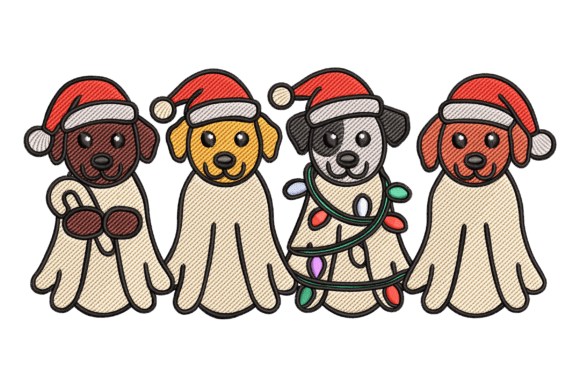 Christmas Ghost Dogs Graphic Design Asset Review
