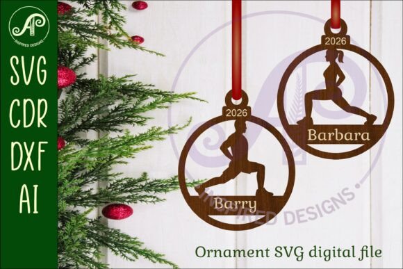 Cross Fit Lunge Christmas Ornament SVG: A Festive Graphic Design Asset for Content Creators
