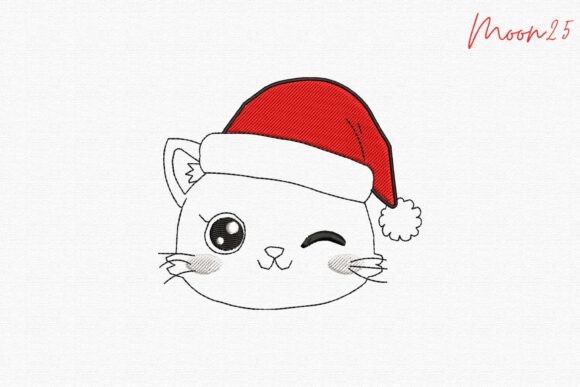 Cute Cat Santa Hat – A Festive Graphic Design Asset for Holiday Campaigns