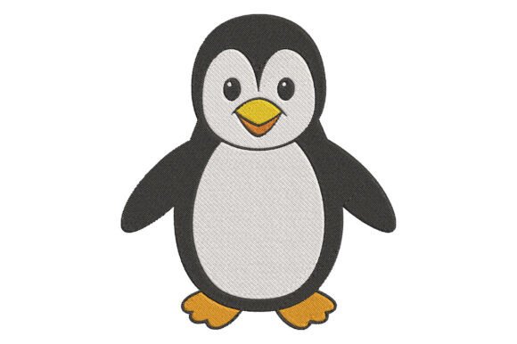 Cute Penguin Embroidery Design: A Playful Asset for Baby Animals Content