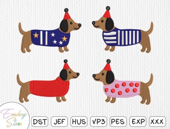 Dachshund Embroidery Patch Set for Animals-Themed Branding