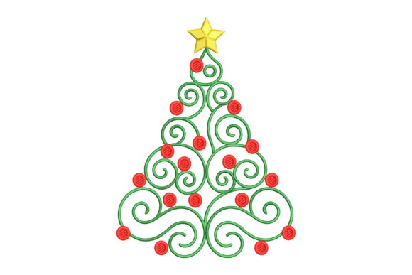 Elegant Spiral Christmas Tree: A Versatile Graphic Design Asset for Crafters