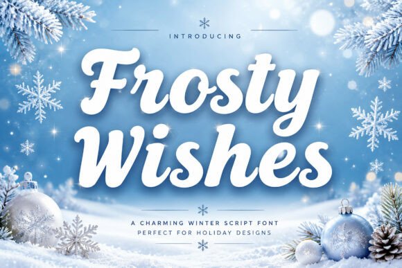 Frosty Wishes Script Amp: A Winter-Inspired Graphic Design Asset for Polished Content