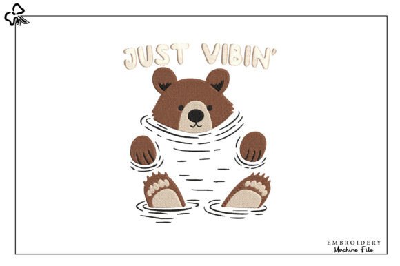 Funny Bear Embroidery Design: A Playful Asset for Baby Animal-Themed Projects