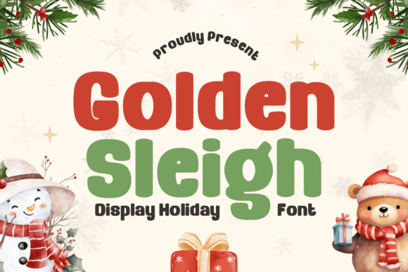 Golden Sleigh Display: A Bold Design Asset for Seasonal Branding