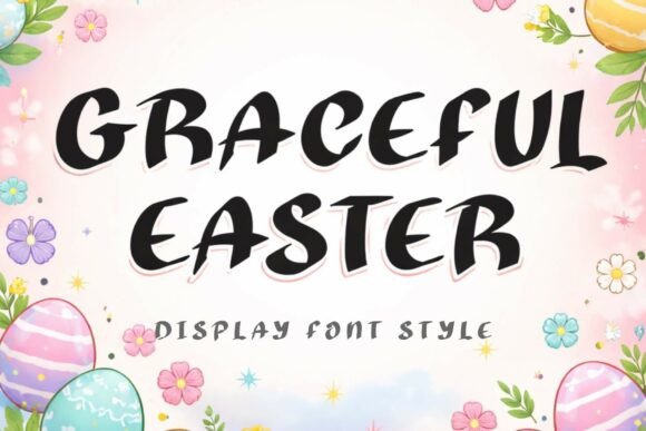 Graceful Easter Display: A Perfect Graphic Design Asset for Handmade Creations