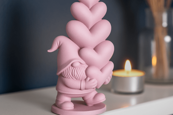 Heart Gnome Figure: A Versatile Graphic Design Asset for Test Models and Handmade Projects