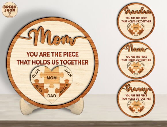 Personalized Mom Puzzle Sign SVG for Mother’s Day Creations