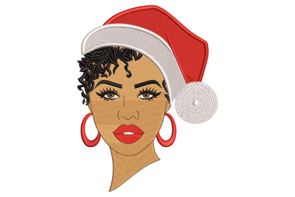 Santa Hat Girl: A Festive Graphic Design Asset for Seasonal Merch