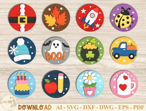 Seasonal Interchangeable SVG Bundle for Home Decor Projects