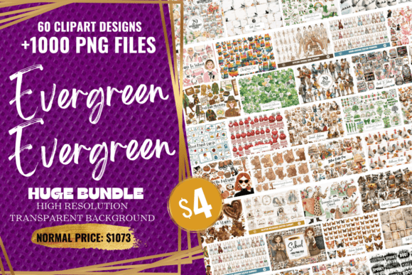 The Evergreen Clipart Huge Bundle: A Timeless Graphic Design Asset for Crafters