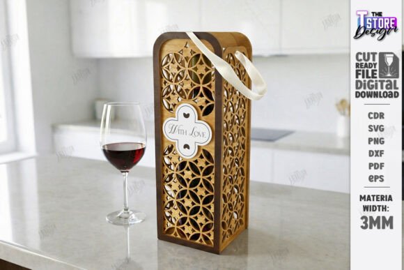 Wine Bottle Box Laser Cut Gift Box SVG Review for Digital Sellers