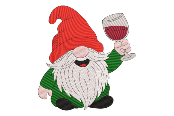 Wine Lover Gnome: A Christmas Graphic Design Asset for Polished Content